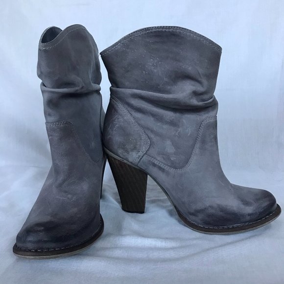 MIA Limited Edition Gray Slouchy Heeled Ankle Relaxed Festival Boot - Picture 3 of 9